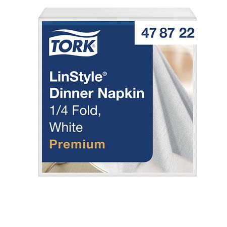 Servítky, priemyselne kompostovateľné, 1/4 ohyb, 1-vrstvové, 39x39 cm, Premium, TORK "LinS