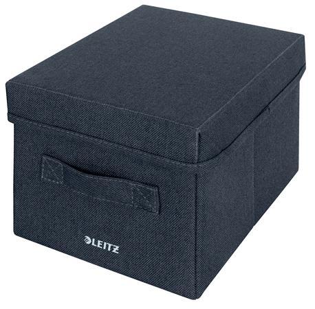 Úložný box, textilný, rozmer S, LEITZ "Fabric", zamatová sivá 1
