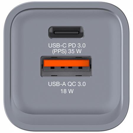 Sieťová nabíjačka, 1xUSB-C PD (35W), USB-A QC 3.0, EU/UK/US, GaN, VERBATIM 2