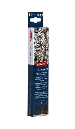 Liner, sada, 0,1/ 0,3/0,5 mm, DERWENT "Line Marker", čierny 2