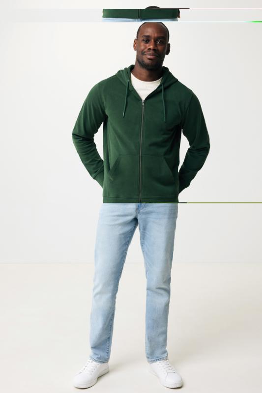 Mikina na zips s kapucňou IQONIQ Abisko z recykl. bavlny forest green M 3