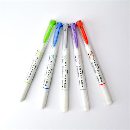 Fixky, sada, obojstranné, ZEBRA "Mildliner Cool & Refined", 5 farieb 3
