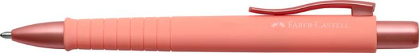 Guľôčkové pero, 0,7 mm, stláčací mechanizmus, koralové telo pera, FABER-CASTELL "Poly Ball 2