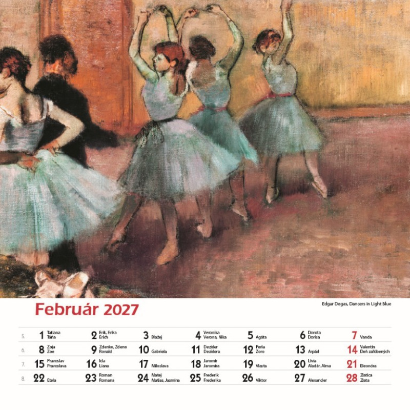 Nástenný kalendár Impresionisti štvorec 2027 3
