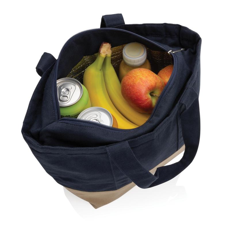 Nefarbená chladiaca taška Impact z 285g recykl. canvas AWARE námornícka modrá 2