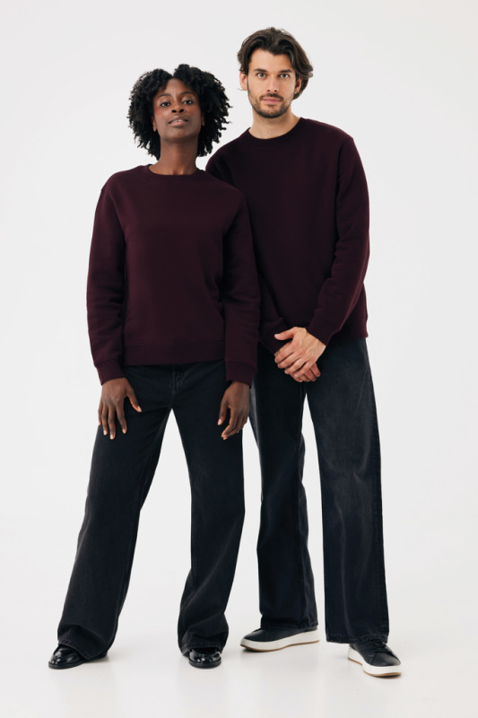 IQONIQ Toria Unisex mikina s okrúhl. výstrihom z rec. bavlny merlot XL 17