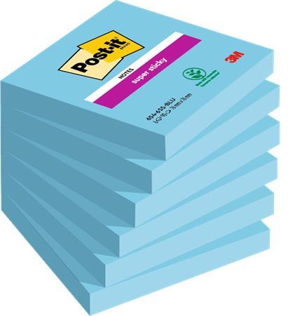 Samolepiaci bloček, 76x76 mm, 6x90 listov, 3M POSTIT "Super Sticky", modrá 1