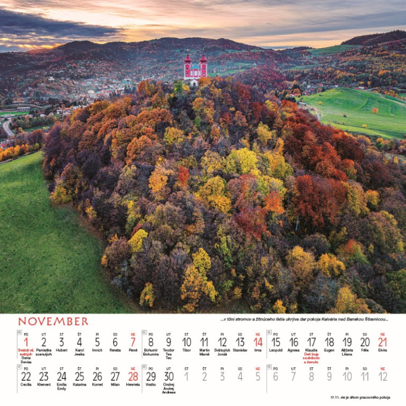 Nástenný kalendár Slovensko štvorec 2027 12