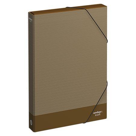Box na zošity, 40 mm, kartón, A4, AMBAR "Kraft", mix farieb 5