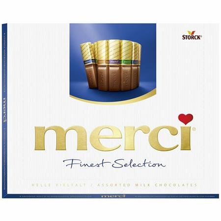 MERCI Dezert, 250 g, "Merci", 4 druhy mliečnych čokoládových špecialít 1
