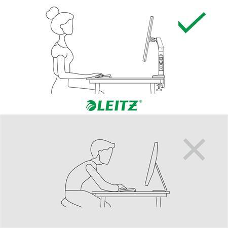 Priestorovo úsporné rameno na jeden monitor, LEITZ "Ergo", tmavosivá 7