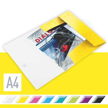 Doska s gumičkou, PP, A4, LEITZ "Wow", žltá 2