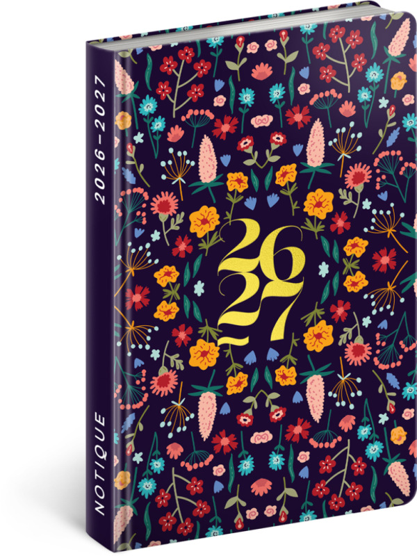 NOTIQUE 18-mesačný diár Petito – Flóra 2026/2027, 11 x 16 cm
