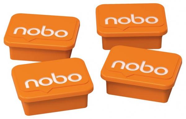 Magnetky k bielym tabuliam, 4 ks, NOBO, oranžové 2