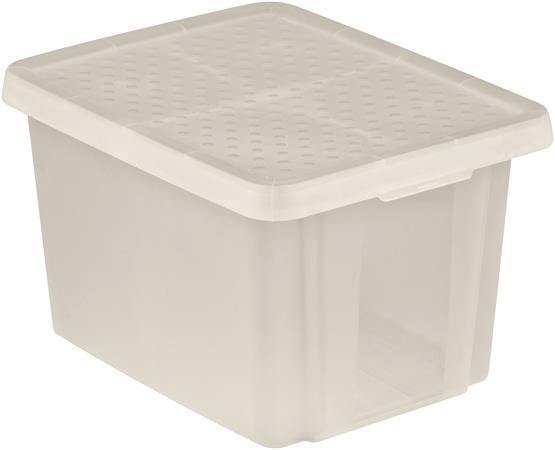 Odkladací box, s vekom, 26 l, priehľadný, CURVER "Essentials"