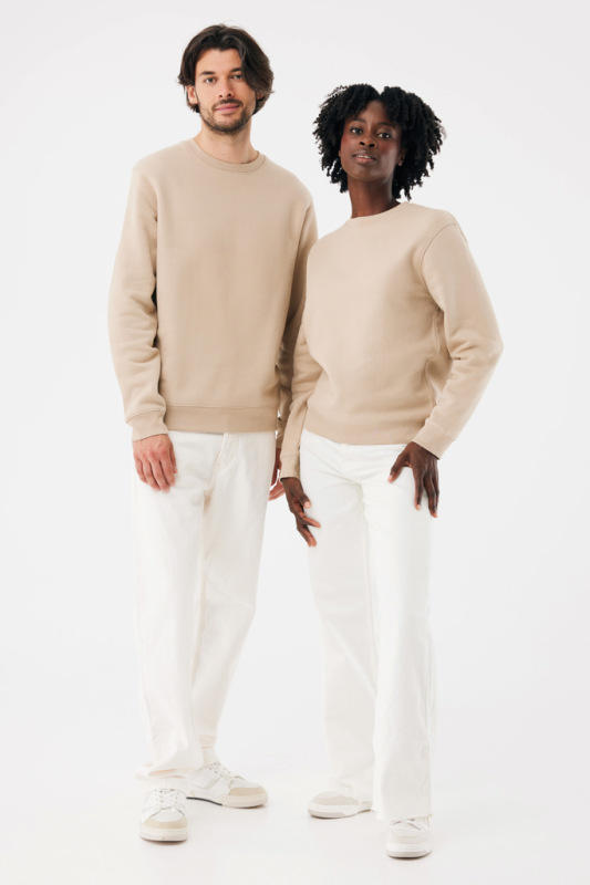 IQONIQ Toria Unisex mikina s okrúhl. výstrihom z rec. bavlny desert S 15