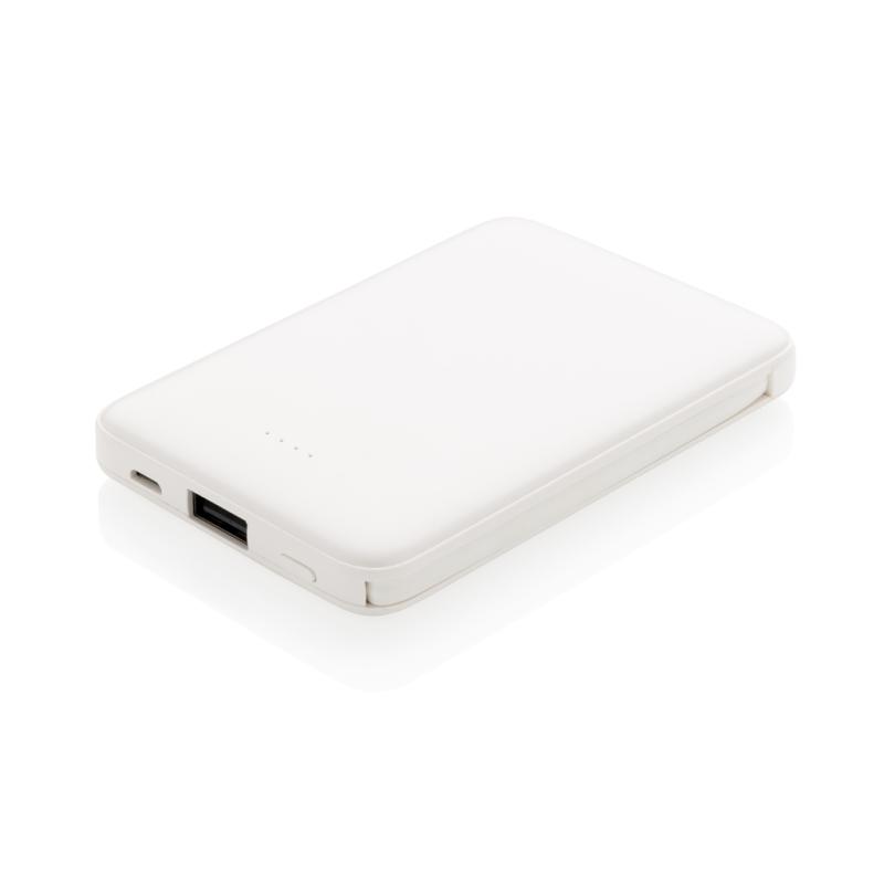 Vrecková powerbanka 5 000 mAh s integrovaným káblom biela 5