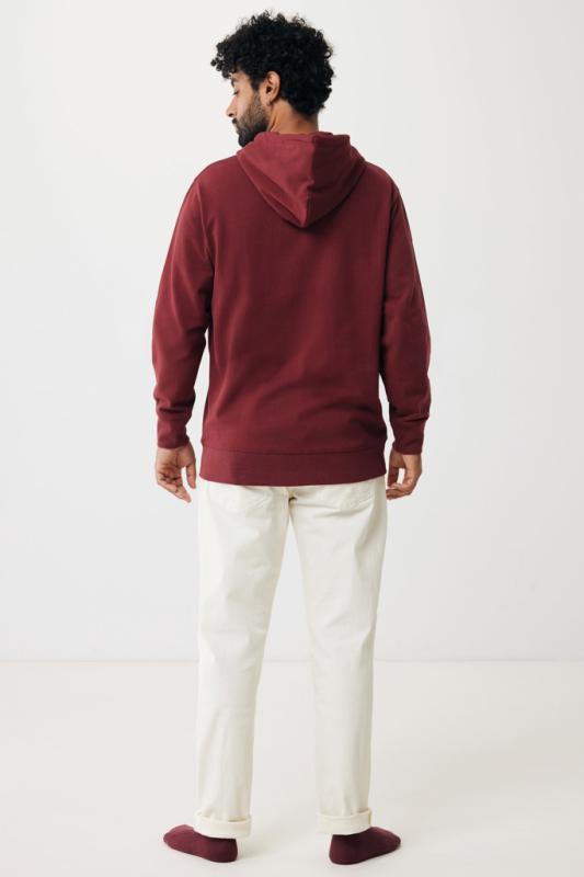 Mikina na zips s kapucňou IQONIQ Abisko z recykl. bavlny vínovo červená XXXL 6