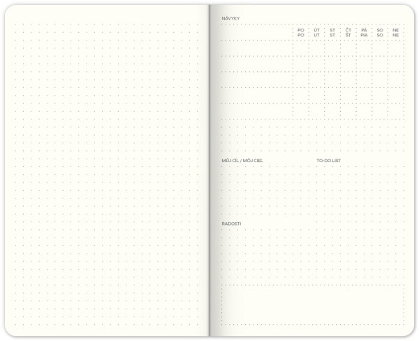 Týždenný nedatovaný diár My Bulelt Planner, 13 × 21 cm CZ/SK 1