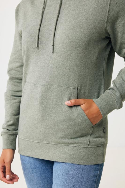 Nefarbená mikina s kapucňou IQONIQ Torres z recykl. bavlny heather green XL 19