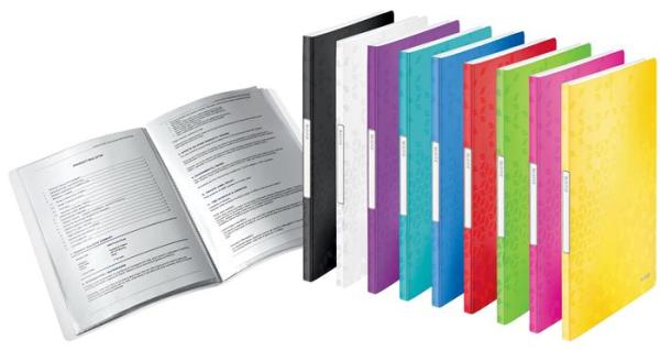 Katalógová kniha, 20 vreciek, A4, LEITZ "Wow", červená 2