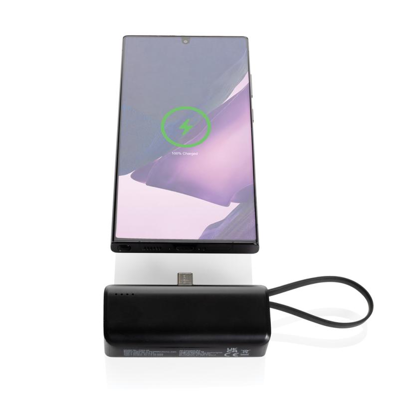 Powerbanka 3000mAh s USB C Powerlink z RCS recykl. plastu čierna 2