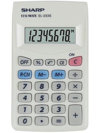 Kalkulačka, vrecková, 8 miestny displej, SHARP "EL-233S"