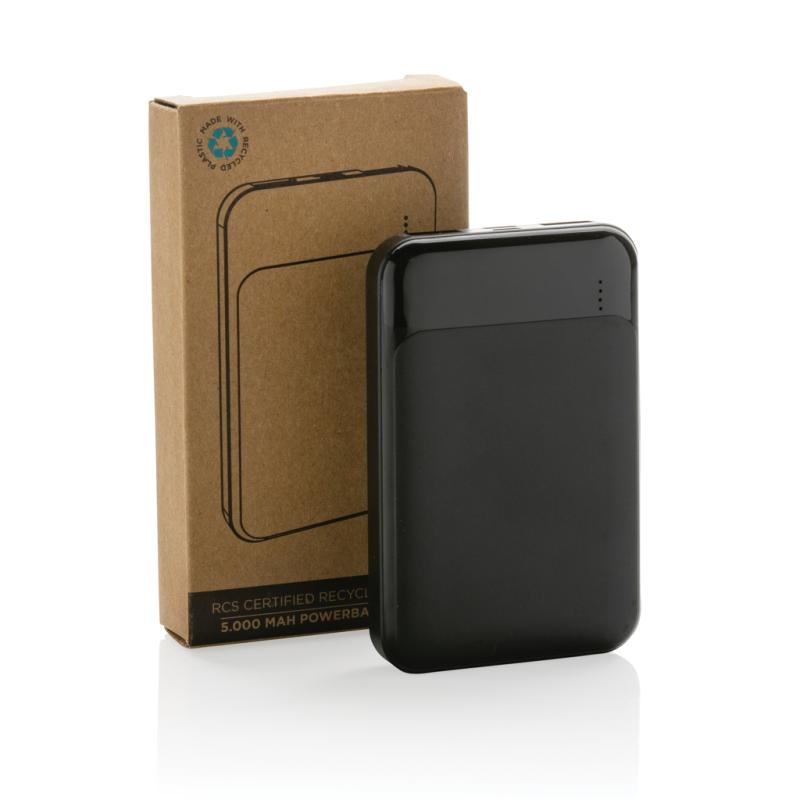 Powerbanka 5000 mAh z RCS recykl. plastu čierna 9