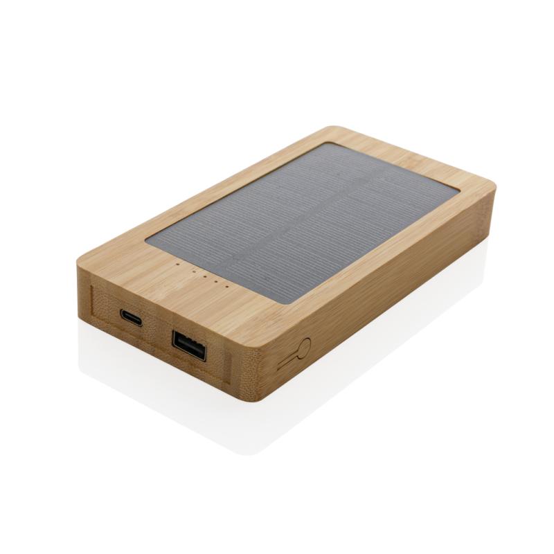 Solárna powerbanka Sunwick 10000 mAh z bambusu hnedá 1