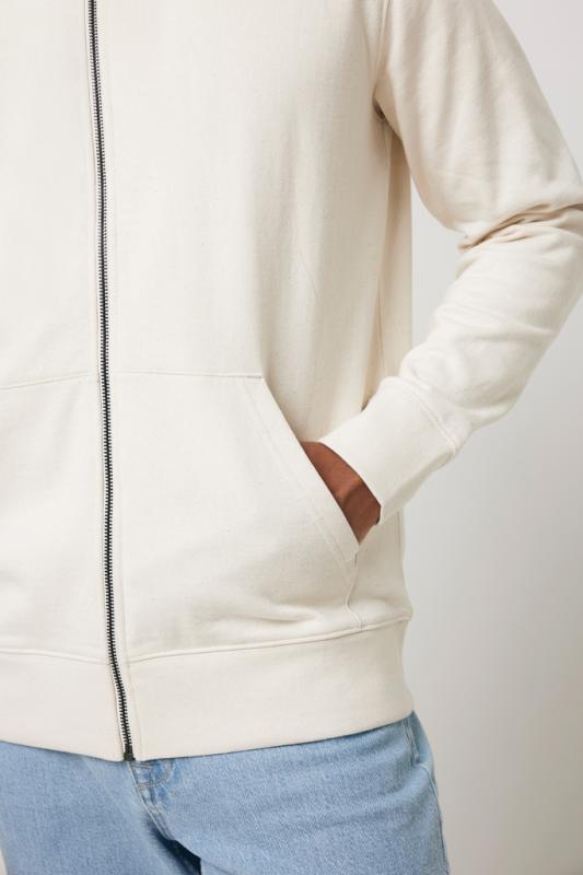 Mikina na zips s kapucňou IQONIQ Abisko z recykl. bavlny natural raw L 15