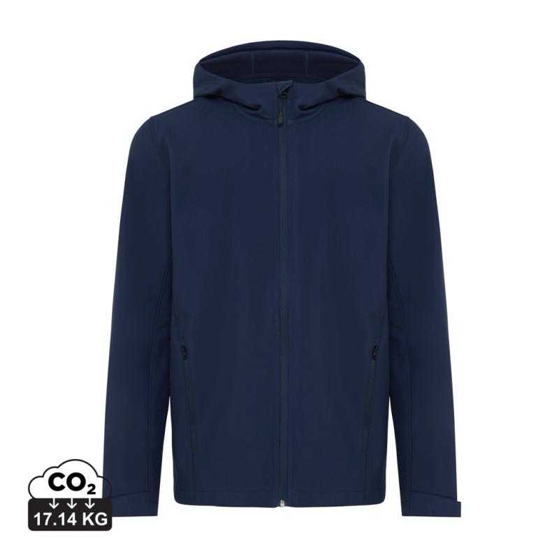 Pánska soft shell bunda IQONIQ Makalu z recykl. polyesteru námornícka modrá XXXL