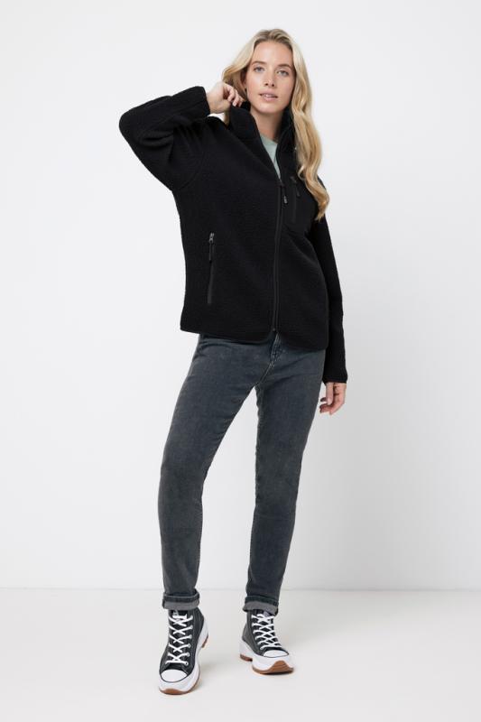 Pile fleece bunda IQONIQ Diran z recykl. polyesteru čierna XXS 8