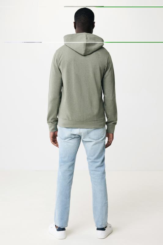 Mikina na zips s kapucňou IQONIQ Abisko z recykl. bavlny heather green XL 12