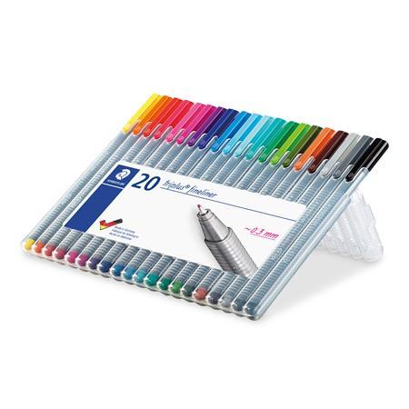 Liner, sada, 0,3 mm, STAEDTLER "Triplus STAEDTLER Box", 20 rôznych farieb 2