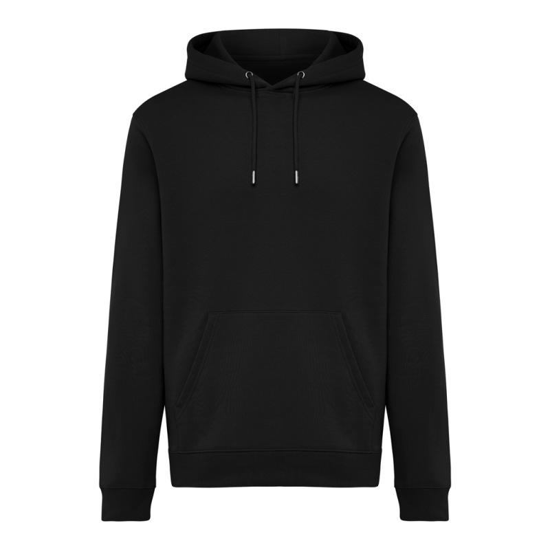 IQONIQ Joshua Unisex mikina s kapucňou z rec. bavlny čierna XXS 1