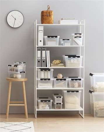 Úložný box, plastový, 3,5 l, čierne úchytky, SMARTSTORE "Classic 4", priehľadný 7