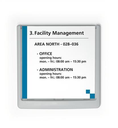 Informačná tabuľa, 149x148,5 mm, DURABLE "CLICK SIGN", biela 6