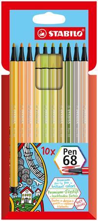 Popisovač, sada, 1 mm, STABILO "Pen 68", 10 rôznych farieb 1