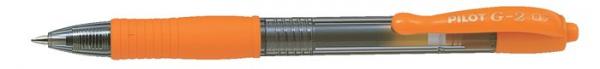Gélové pero, 0,32 mm, stláčací mechanizmus, PILOT "G-2", oranžové