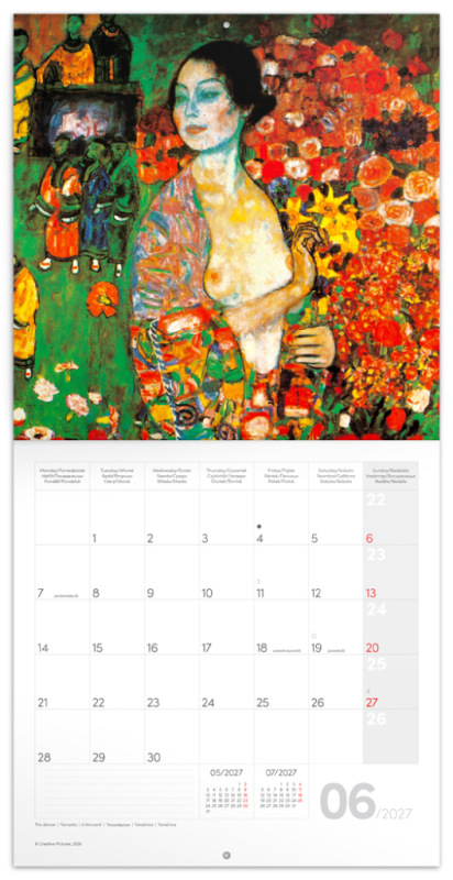 NOTIQUE Poznámkový kalendár Gustav Klimt 2027, 30 x 30 cm 1