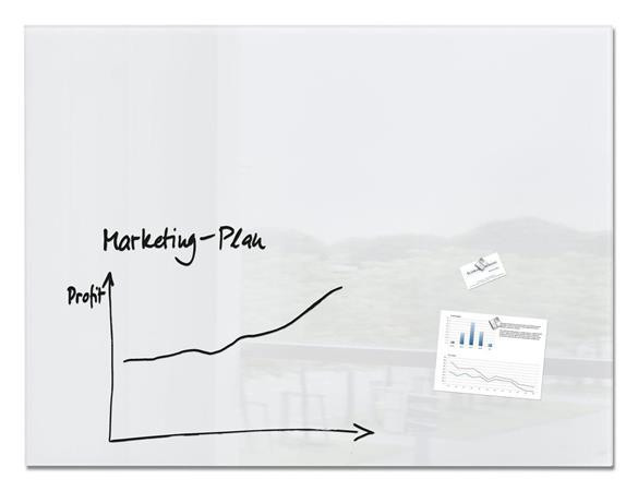 Magnetická sklenená tabuľa, 120x90 cm, SIGEL "Artverum® ", biela 1