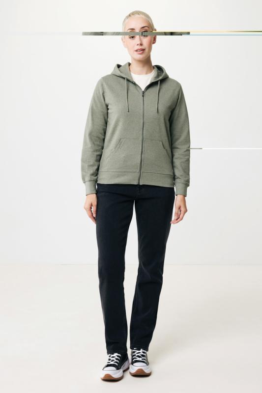Mikina na zips s kapucňou IQONIQ Abisko z recykl. bavlny heather green L 6