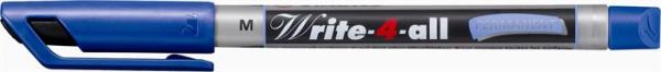 Permanentný popisovač, 1 mm, kužeľový hrot, STABILO "Write-4-all", M, modrý