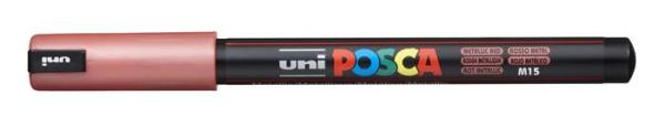Dekoračný popisovač, 0,7 mm, UNI "Posca PC-1MR", metalická červená