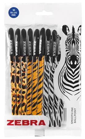 Guľôčkové pero, 0,27 mm, s vrchnákom, rôzne telo pera, ZEBRA "Animal Doodler`z", modrá 1
