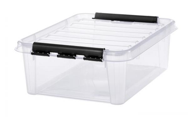 Úložný box, plastový, 21  l, čierne úchytky, SMARTSTORE "Classic 24", priehľadný 1