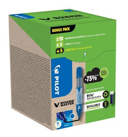 Popisovač na tabule, 2,3mm, kužeľový, PILOT "V-Board Master", modrá + náplň 1