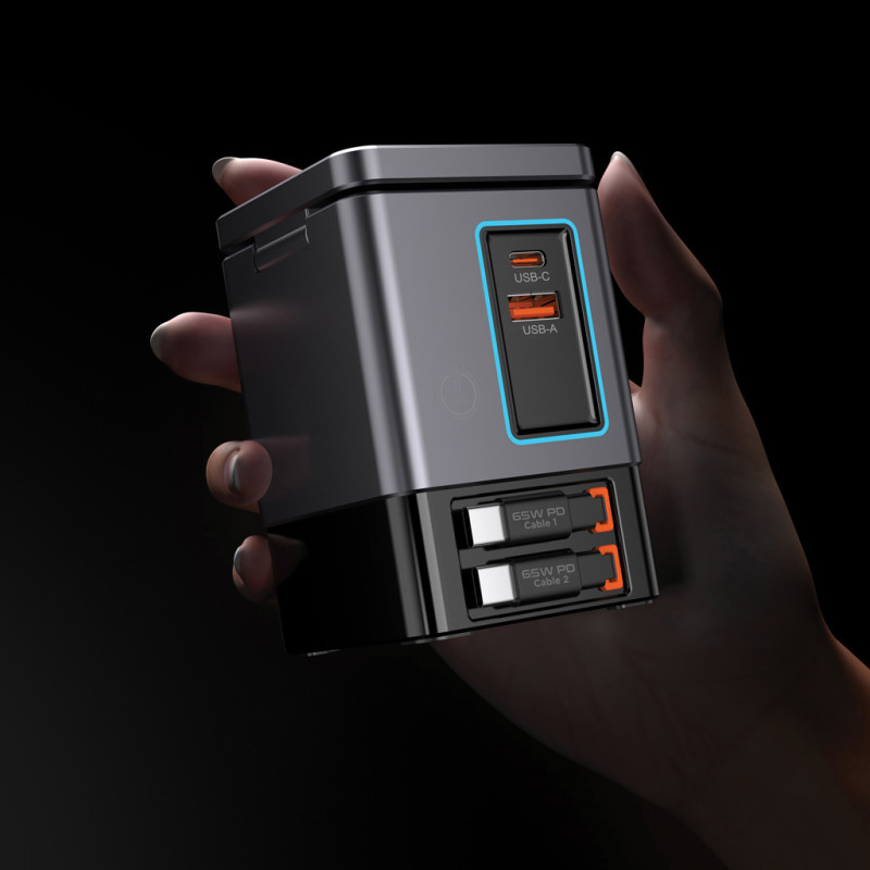 Urban Vitamin Sacramento 105W GaN stanica s nav. káblami sivá 19