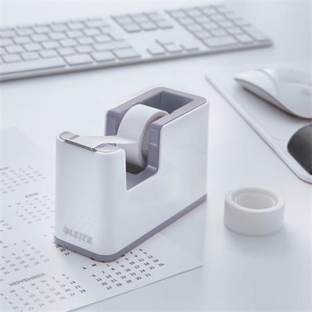 Dispenzor na lepiacu pásku, stolný, naplnený, LEITZ "Wow", biela 3