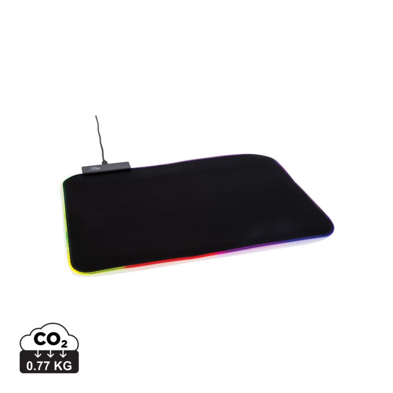 RGB herná podložka pod myš čierna